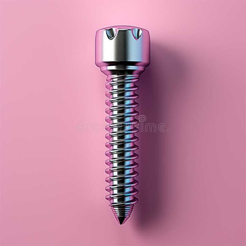 Self-tapping screw on isolated background - image stock illustration.