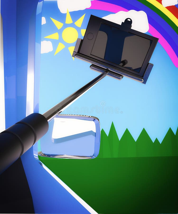 Selfie stick on vacation royalty free illustration Selfie stick on vacation royalty free illustration