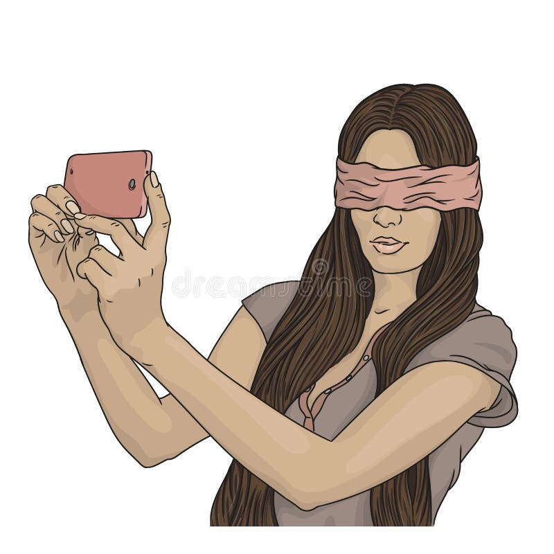 Blindfolded girl pop art Royalty Free Vector Image