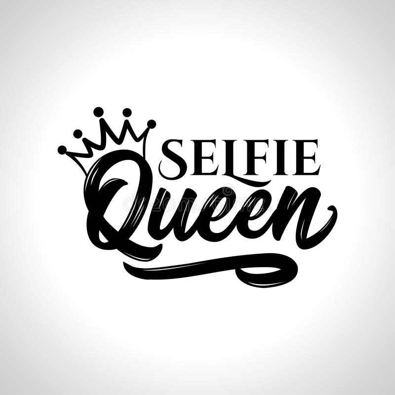 Selfie drottning - hand dragen typografiaffisch