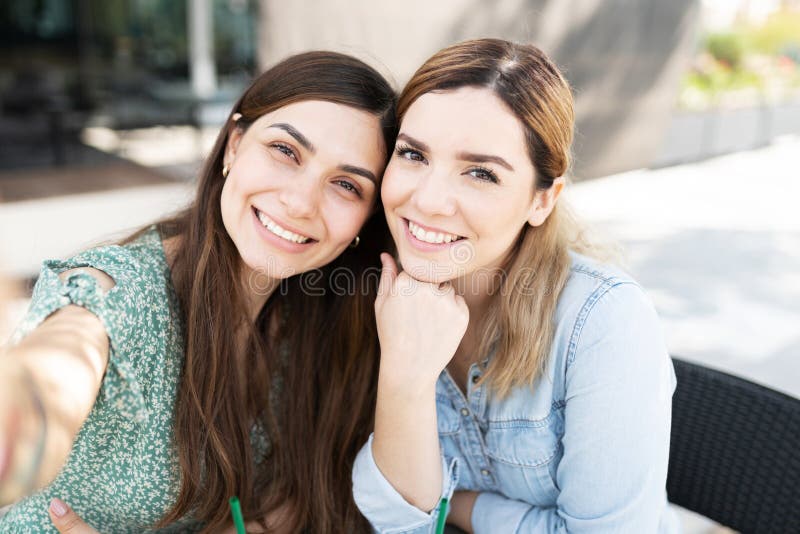 Portrait Of Happy Lesbian Couple During A Date Stock Image Image Of Flirting Happy 201119829