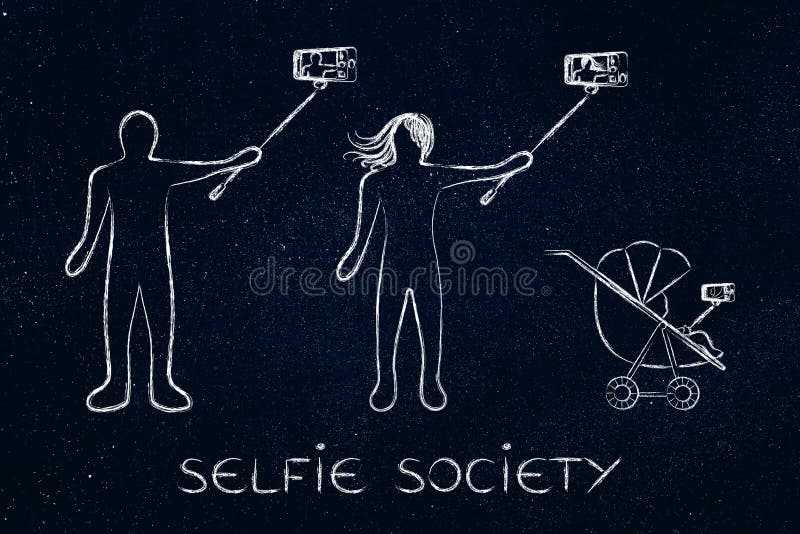 Selfie society people taking self-portraits vector illustration Selfie society people taking self-portraits vector illustration