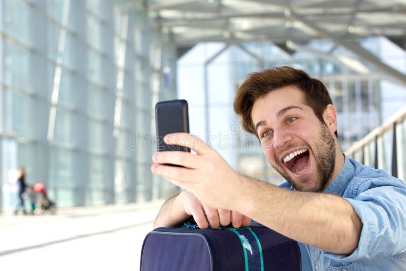 Selfie выражения стороны потехи стоковая фотография Selfie выражения стороны потехи стоковая фотография