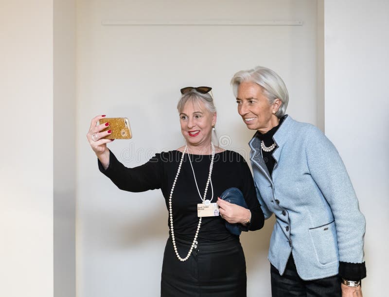 Selfies with Christine Lagarde in Davos