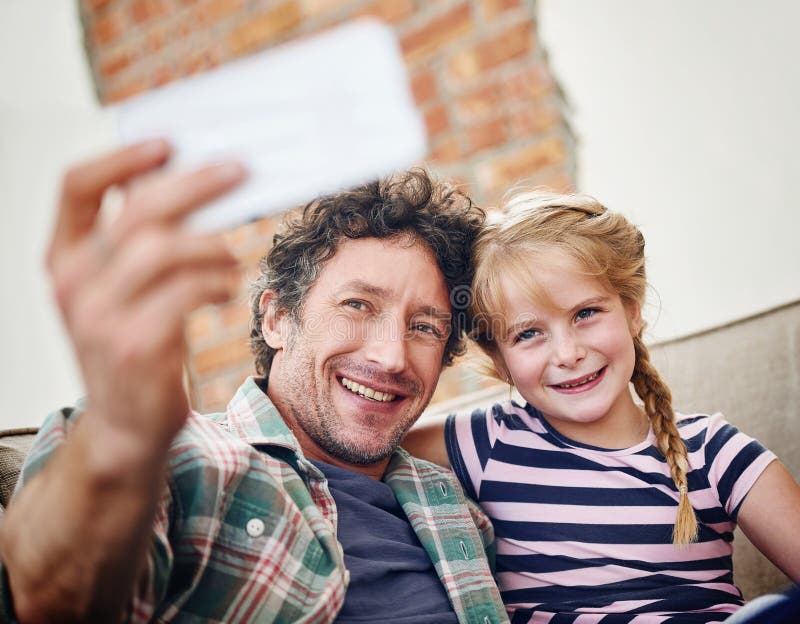 Selfies With My Little Dearest A Father And His Little Daughter Taking A Selfie Together At 