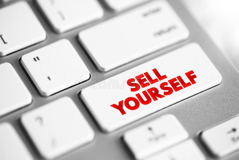 Sell Yourself text button on keyboard, concept background. Keyboard sell stock images, royalty-free photos and pictures