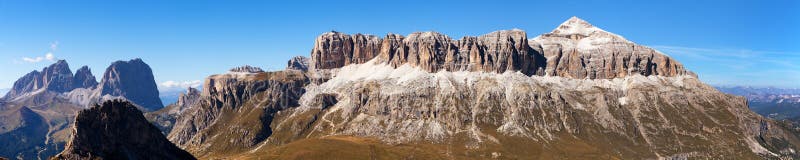 Sella Gruppe and Piz Boe, Dolomites Mountains, Italy Stock Image ...