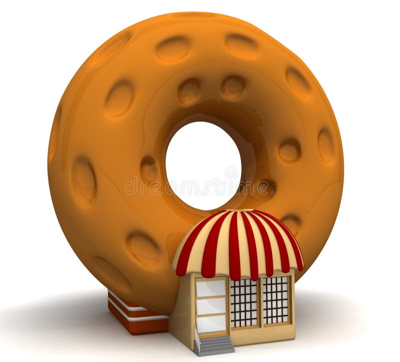 Selling donuts stock illustration. Illustration of shop 23955627
