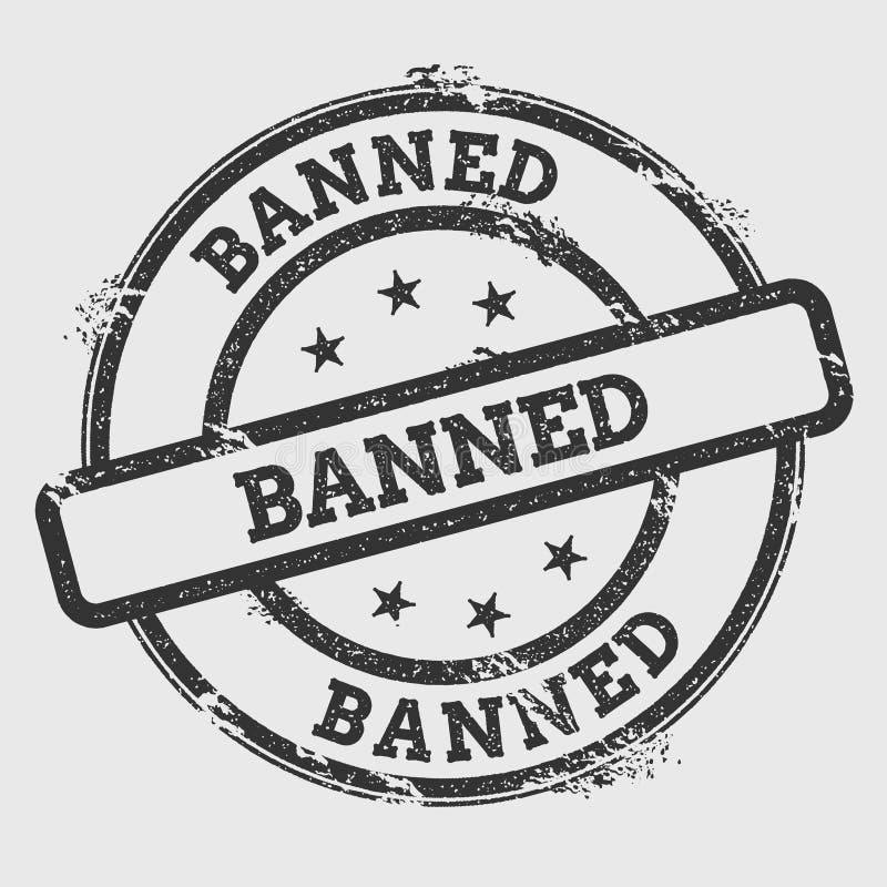 Sello de goma prohibido aislado en el fondo blanco ilustración del vector Sello de goma prohibido aislado en el fondo blanco ilustración del vector