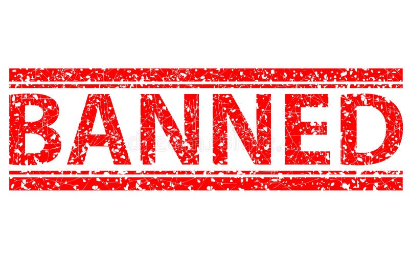 Sello de goma, prohibido, en el fondo blanco ilustración del vector Sello de goma, prohibido, en el fondo blanco ilustración del vector