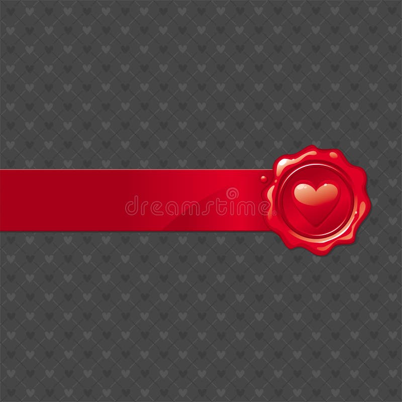 Sello de la tarjeta del día de San Valentín de la cera ilustración del vector Sello de la tarjeta del día de San Valentín de la cera ilustración del vector