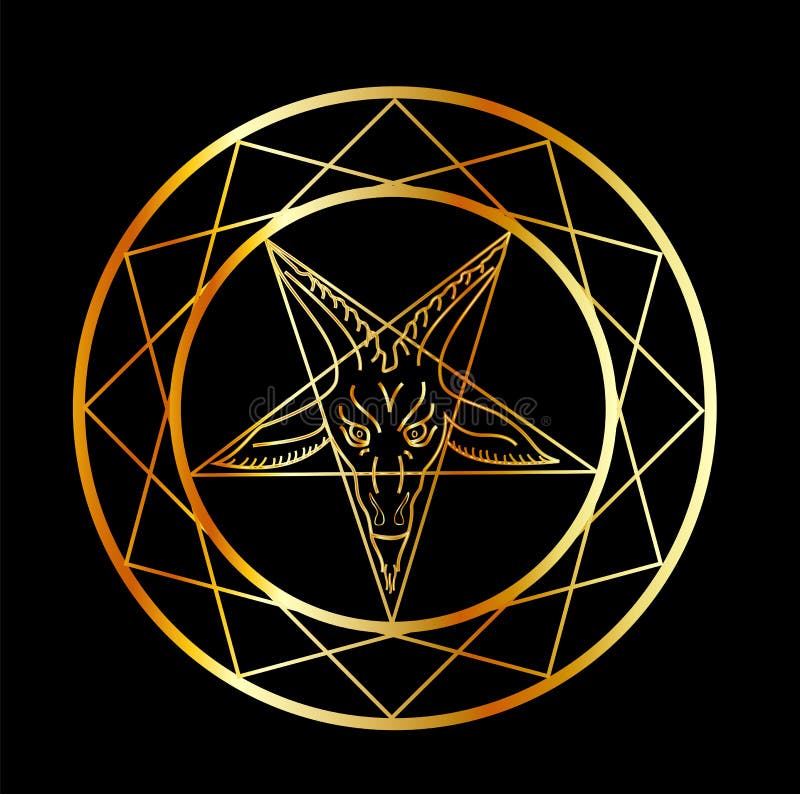 Sello de oro de Baphomet ilustración del vector Sello de oro de Baphomet ilustración del vector