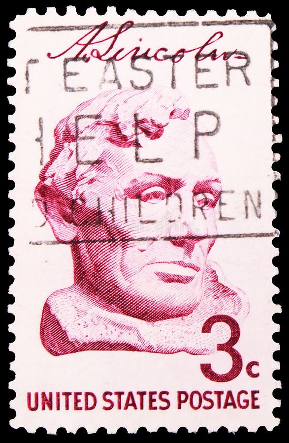 Sello de póster impreso en Estados Unidos muestra Lincoln de Gutzon Borglum, Lincoln Sesquicentennial Issue serie, alrededor de 1 imágenes de archivo libres de regalías Sello de póster impreso en Estados Unidos muestra Lincoln de Gutzon Borglum, Lincoln Sesquicentennial Issue serie, alrededor de 1 imágenes de archivo libres de regalías