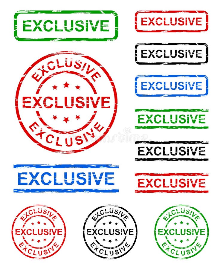 Illustration of exclusive grunge stamp collection. Illustration of exclusive grunge stamp collection