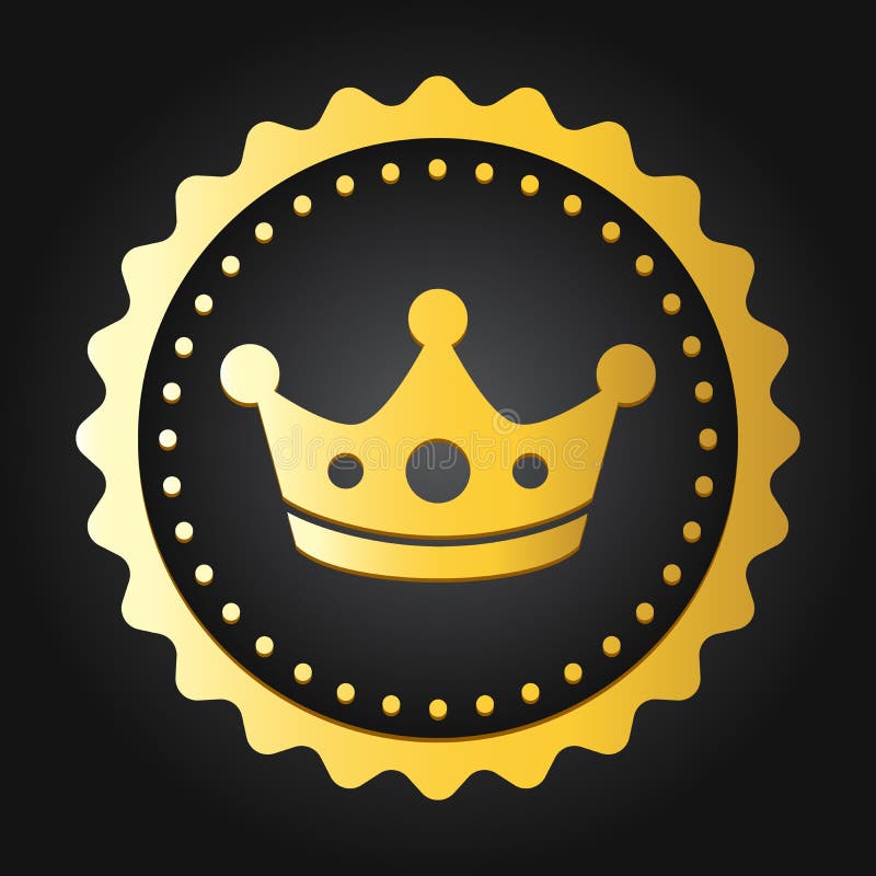Sello superior de la calidad de la corona Etiqueta/insignia auténticas brillantes de oro del comercio libre illustration Sello superior de la calidad de la corona Etiqueta/insignia auténticas brillantes de oro del comercio libre illustration