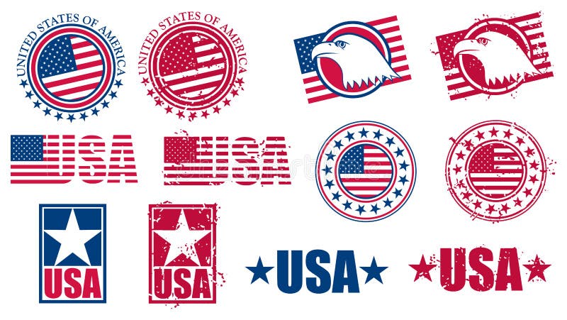 Sellos americanos del indicador de los E.E.U.U. libre illustration Sellos americanos del indicador de los E.E.U.U. libre illustration