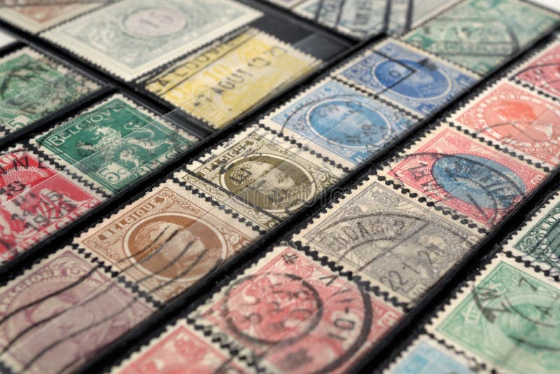 Sellos de los países europeos del comienzo del siglo XX imagenes de archivo Sellos de los países europeos del comienzo del siglo XX imagenes de archivo
