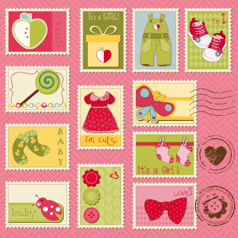 Sellos del bebé ilustración del vector Sellos del bebé ilustración del vector