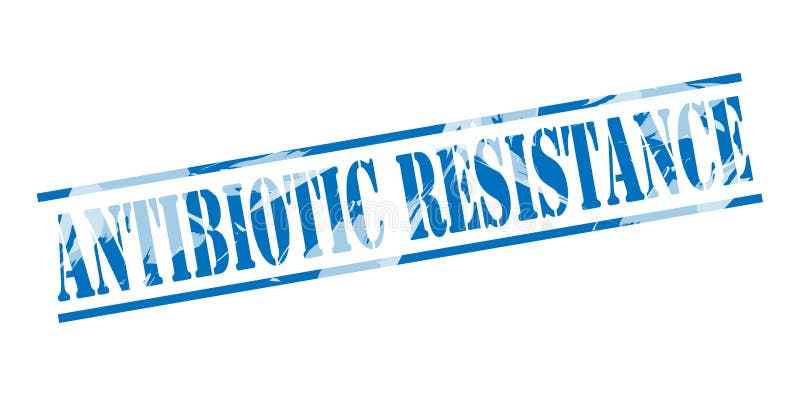 Selo azul da resistência antibiótica ilustração stock Selo azul da resistência antibiótica ilustração stock