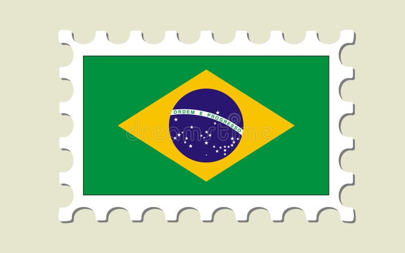 Selo da bandeira de Brasil ilustração stock Selo da bandeira de Brasil ilustração stock