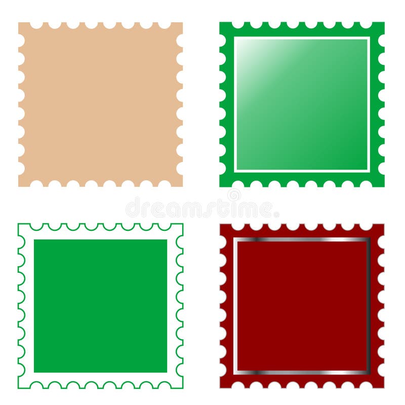 Selo de porte postal quadrado do vetor ilustração stock Selo de porte postal quadrado do vetor ilustração stock
