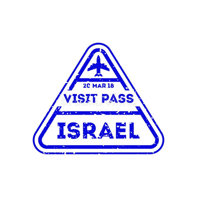 Selo de visto da cidade de Israel no passaporte ilustração do vetor