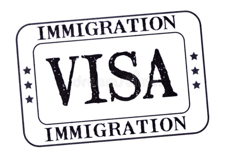 Selo de visto da imigração do passaporte isolado no fundo branco, close up
