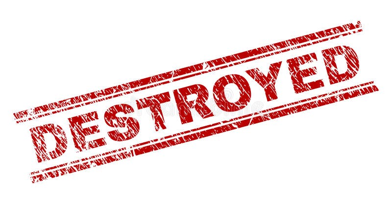 Selo DESTRUÍDO Textured riscado do selo ilustração do vetor