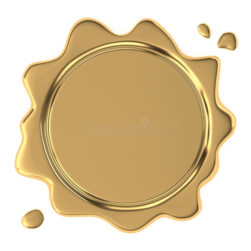 Selo dourado da cera ilustração royalty free Selo dourado da cera ilustração royalty free
