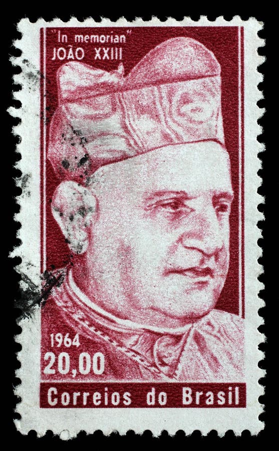Selo impresso por Brasil In memoriam papa John XXIII fotos de stock royalty free Selo impresso por Brasil In memoriam papa John XXIII fotos de stock royalty free