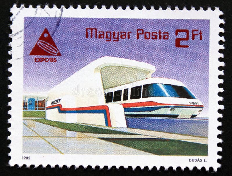 Selo postal magyar hungary 1985 expo 1985 japão de alta velocidade