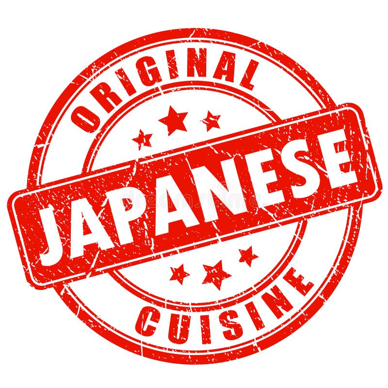 Selo redondo do vetor da culinária japonesa original ilustração royalty free Selo redondo do vetor da culinária japonesa original ilustração royalty free