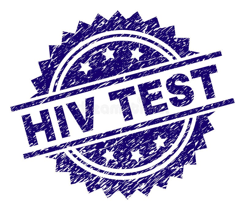 Selo Textured riscado do selo de TESTE do VIH ilustração do vetor