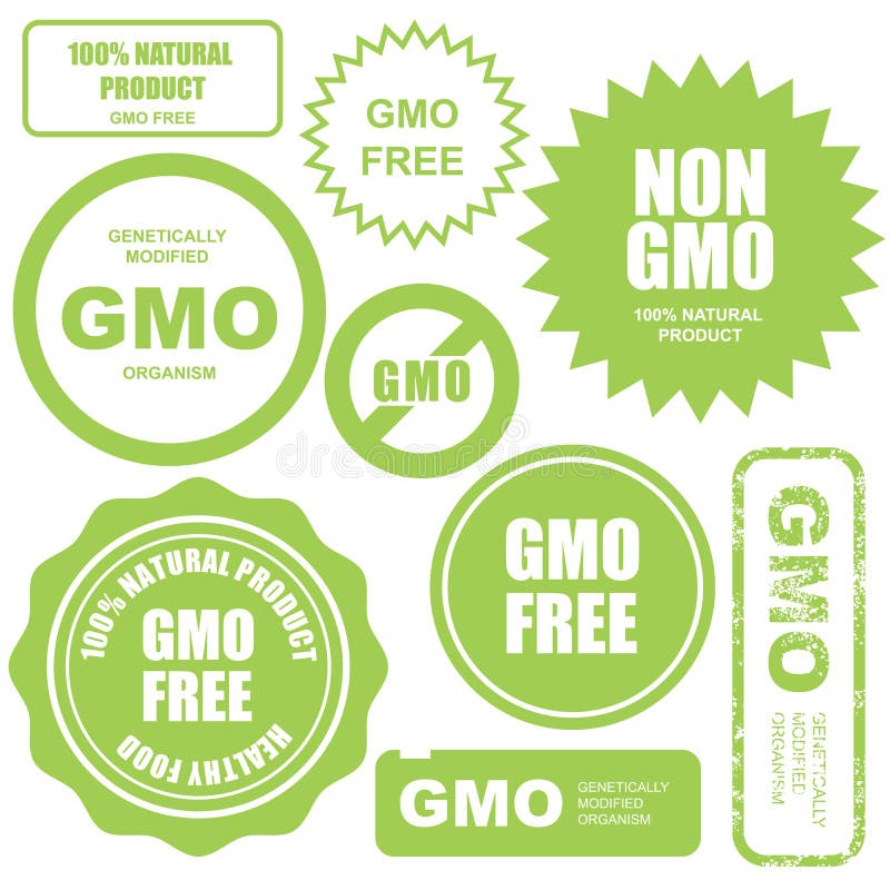 Selos, etiquetas e etiquetas livres de GMO ilustração royalty free Selos, etiquetas e etiquetas livres de GMO ilustração royalty free