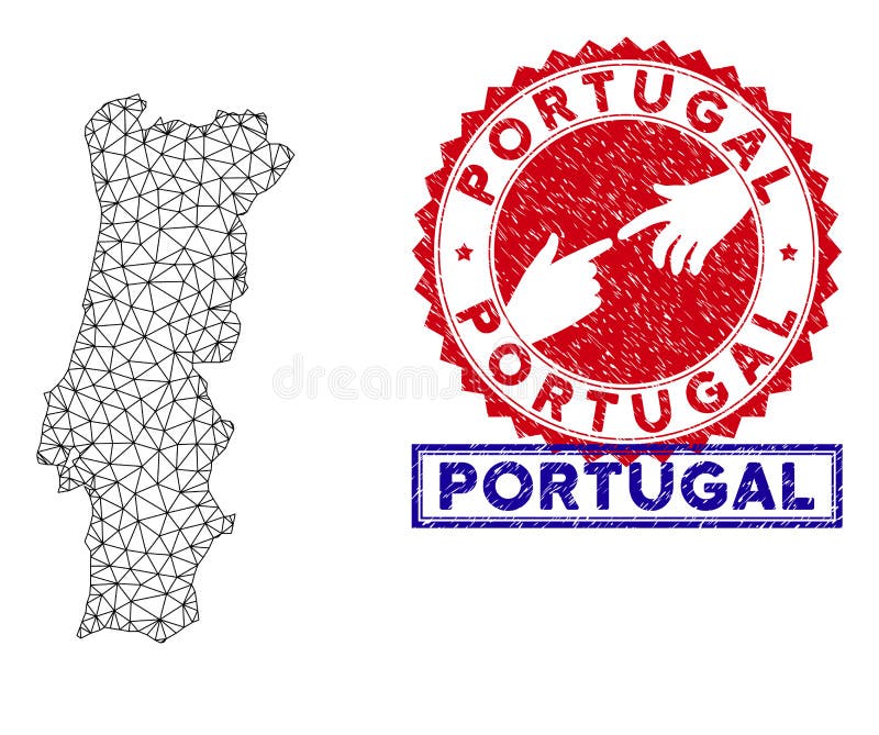 Mapa De Rede De Portugal. Desenho Abstrato Mapa Poligonal. Ilustração Do  Vetor De Conexões De Rede. Ilustraciones svg, vectoriales, clip art  vectorizado libre de derechos. Image 78645739