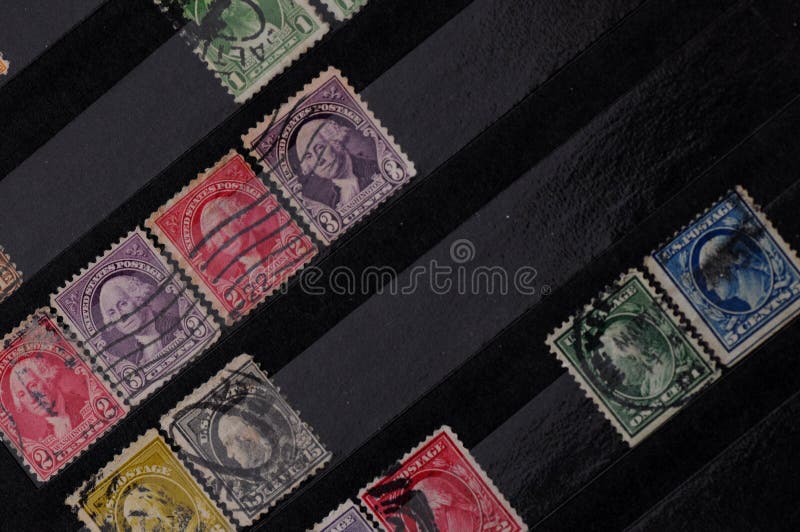 Selos postais velhos dos EUA foto de stock Selos postais velhos dos EUA foto de stock