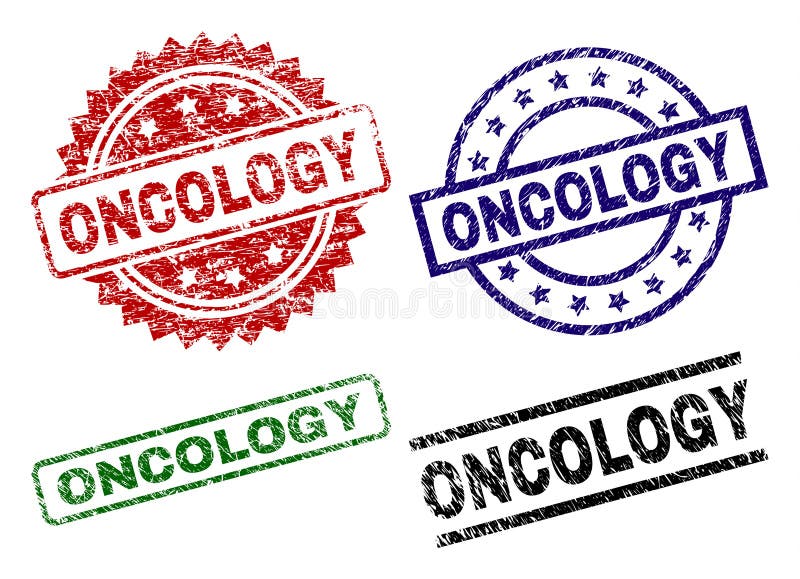 Selos de ONCOLOGIA texturizados e riscados ilustração do vetor