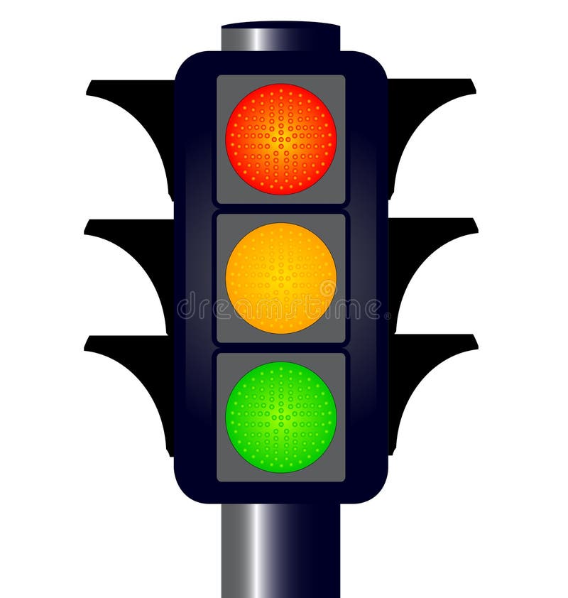 Traffic lights with hoods over the red green and amber lights. Traffic lights with hoods over the red green and amber lights