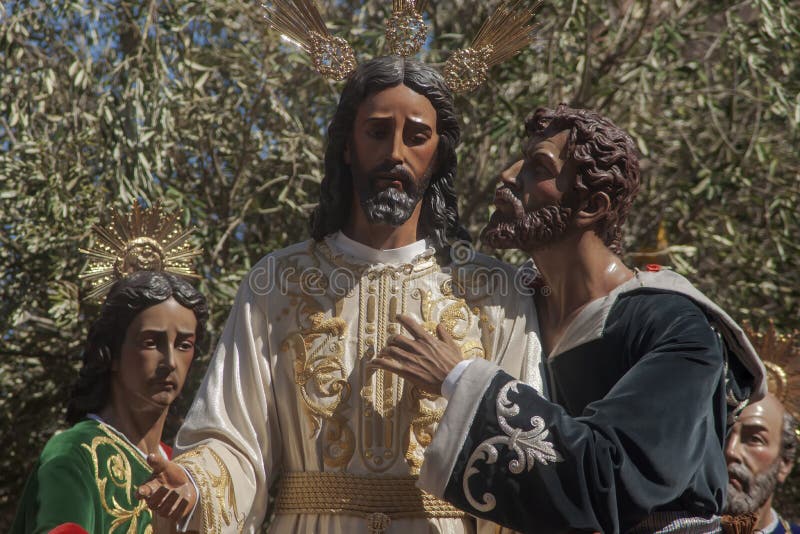 Semaine sainte en Séville, Judas Kiss images libres de droits Semaine sainte en Séville, Judas Kiss images libres de droits