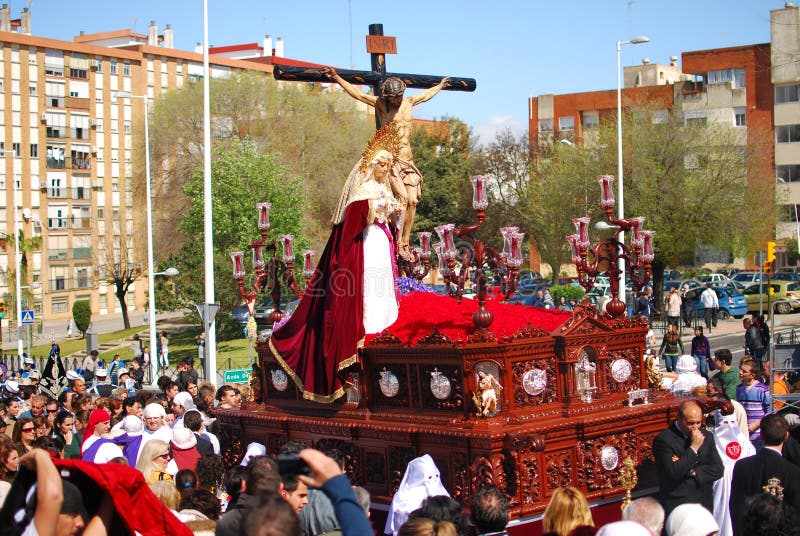 Semana Santa - Holy Week, The traditional processions in the streets, march 29, 2010 in Huelva, Andalusia, Spain. Week processions stock images, royalty-free photos and pictures