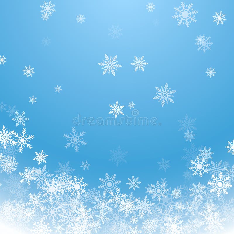 Semestra vinterbakgrund för glad jul och lyckligt nytt år Fallande vita snöflingor på blå bakgrund vinter för blå sky stock illustrationer Semestra vinterbakgrund för glad jul och lyckligt nytt år Fallande vita snöflingor på blå bakgrund vinter för blå sky stock illustrationer