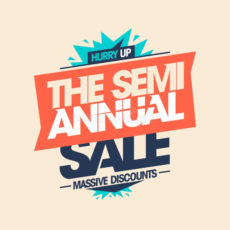 Semiannual Sale Massive Discounts Banner Design Stock Illustration