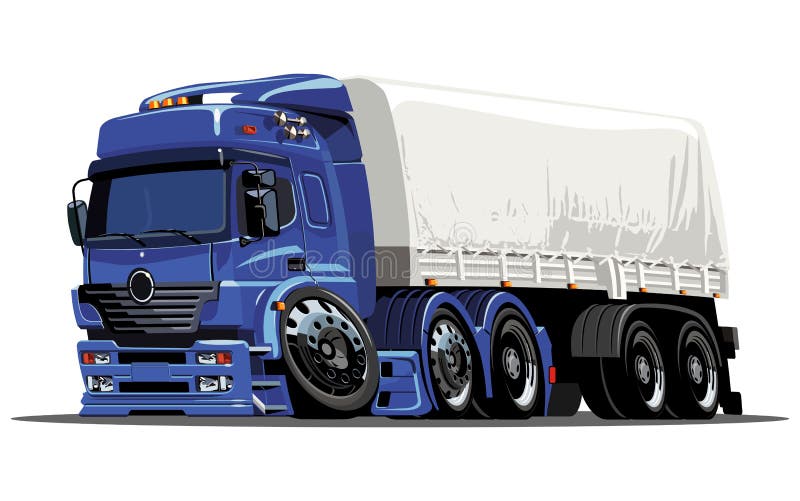 Semi-camion de cargaison de dessin animé de vecteur illustration libre de droits Semi-camion de cargaison de dessin animé de vecteur illustration libre de droits