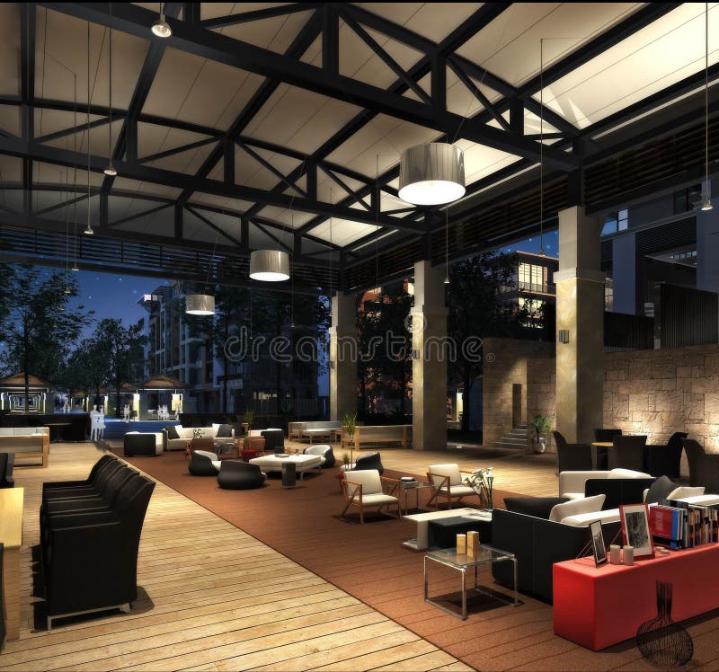 Semi-open space stock illustration