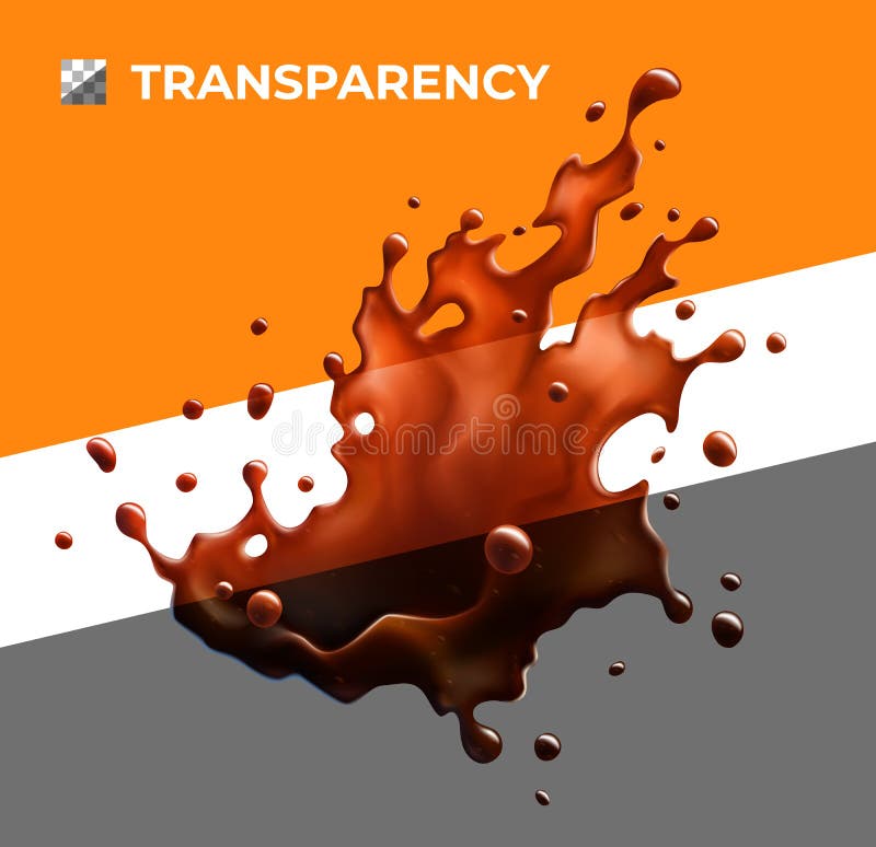 Semi-Transparent Black Coffee Splash. Object