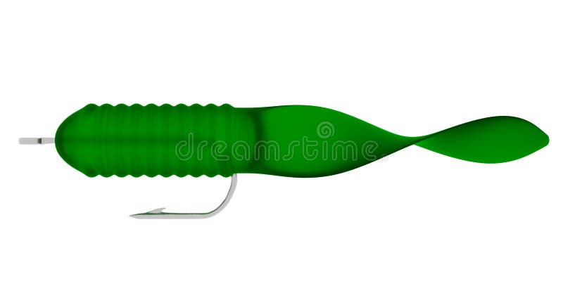 https://thumbs.dreamstime.com/b/semi-transparent-green-grub-lure-hook-d-rendered-fishing-78076363.jpg