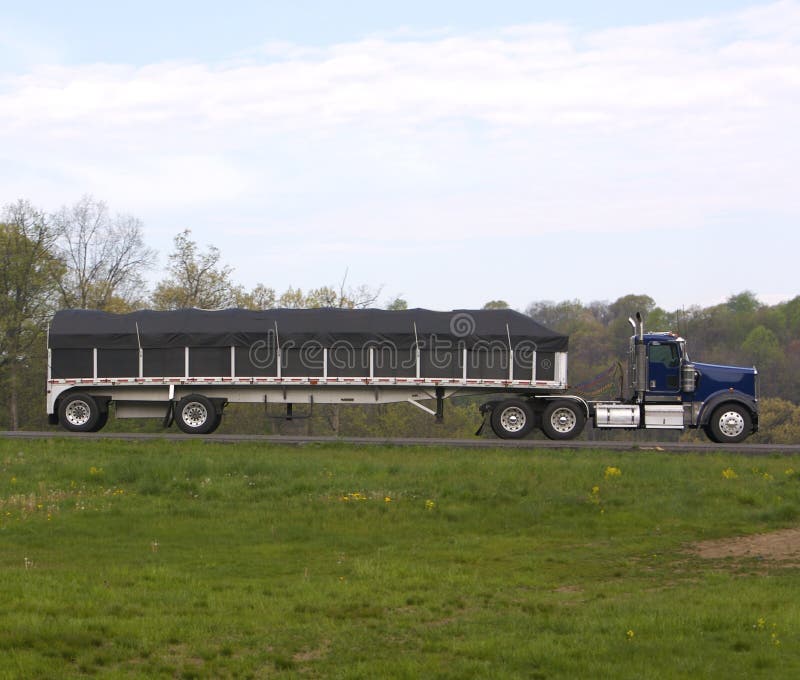 Semi Truck on Highway stock image