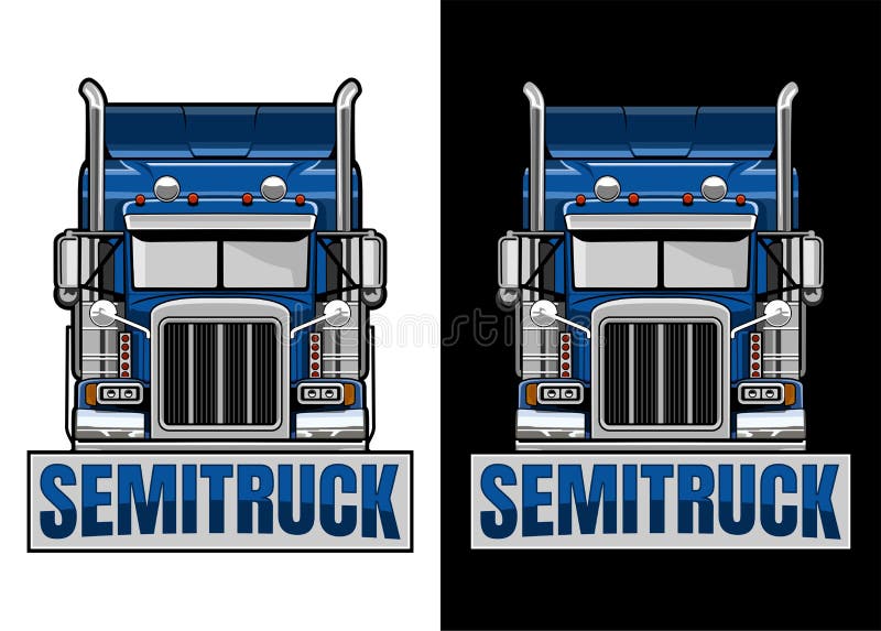 Semi Truck Logo Design Vector Stock Vector Illustration of container