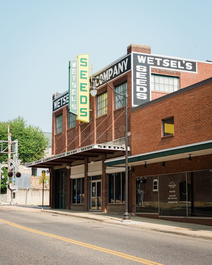 Travel photograph of wetsels Seed sign in downtown Harrisonburg Virginia. Travel photograph of wetsels Seed sign in downtown Harrisonburg Virginia