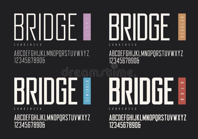 Semibold regular claro condensado Sans Serif corajoso Typefac do vetor ilustração do vetor Semibold regular claro condensado Sans Serif corajoso Typefac do vetor ilustração do vetor